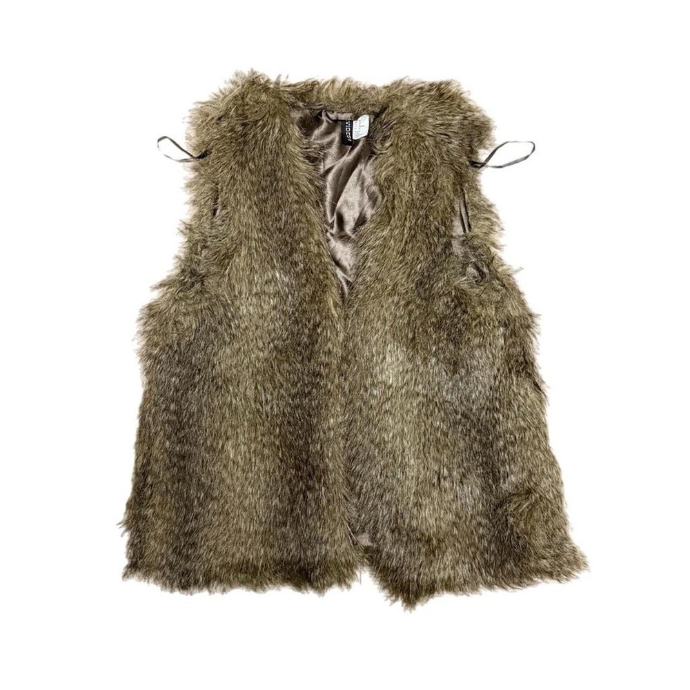 H&M Faux Fur Vest in Brown